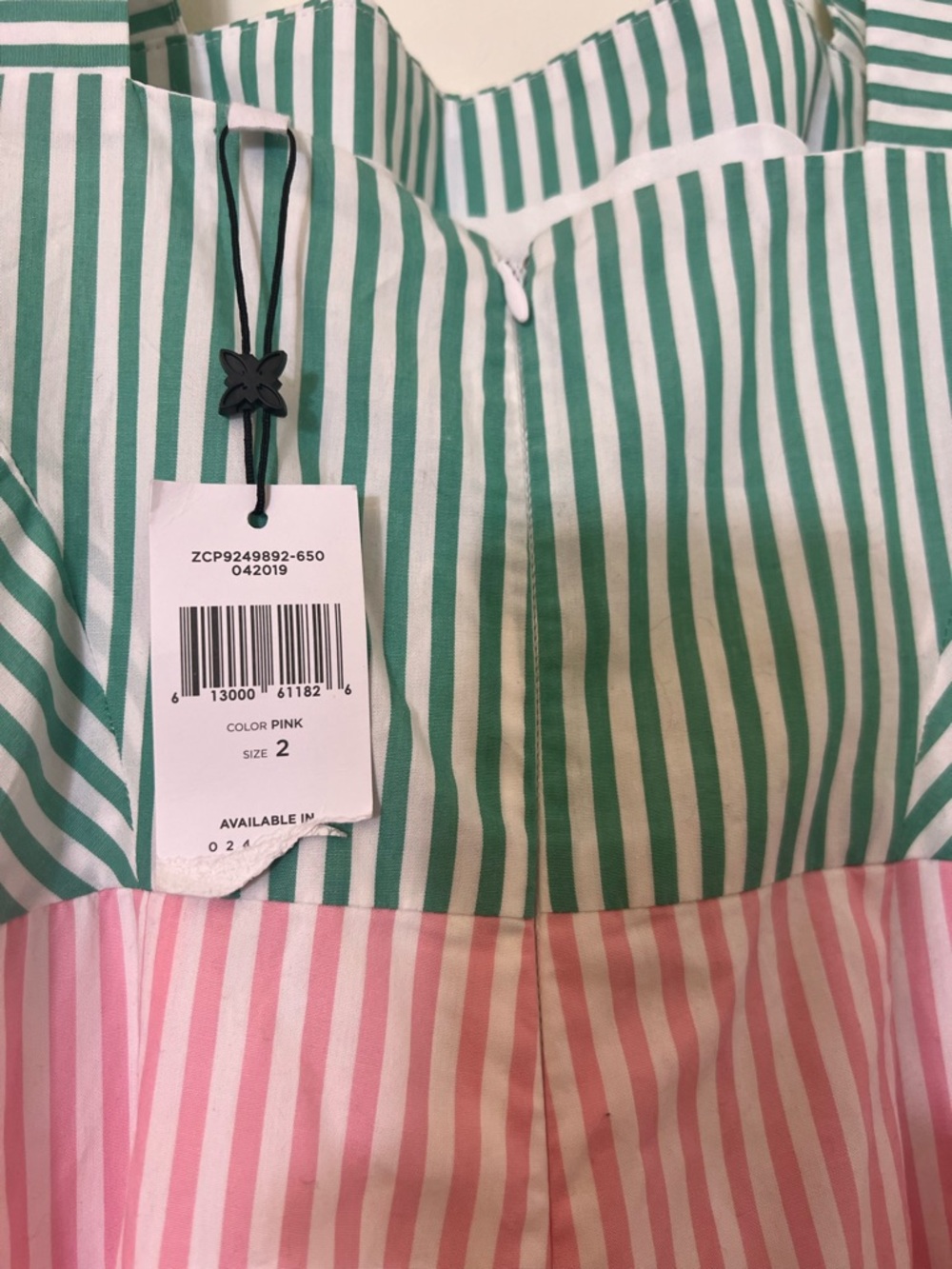 BCBGeneration Sleeveless Striped
Jumpsuit Pink and Green - Picture 5 of 7